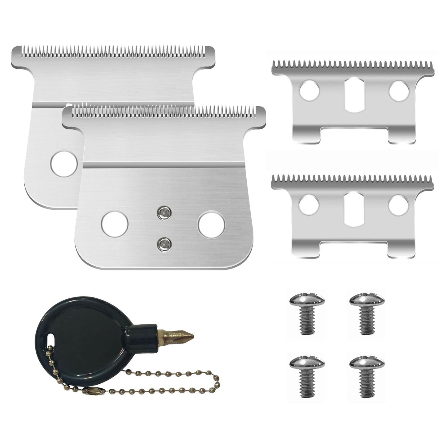 2 Pack Silver Trimmer Barber Replacement Blades Compatible with Andis T Outliners Blades, Gtx, G, GO, GTO, Headliner LS2, LS3 Trimmers and #04710/04521 Trimmers