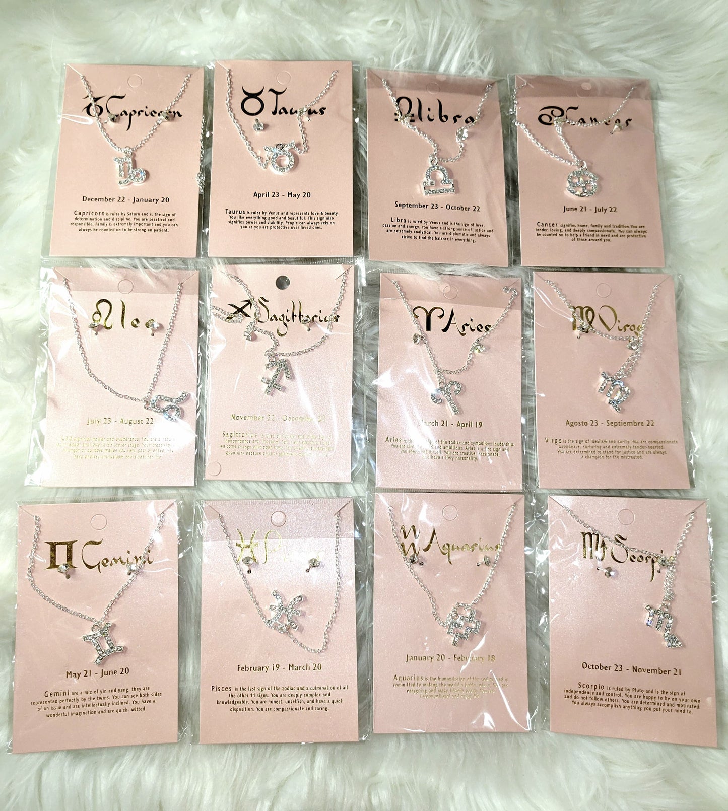 Zodiac Sign Necklace/Earring Set