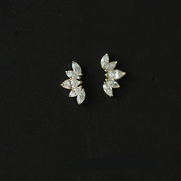 14K Gold Snow Flower Stud Earring