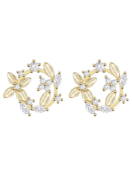 14K Gold Vermeil Flower Earring