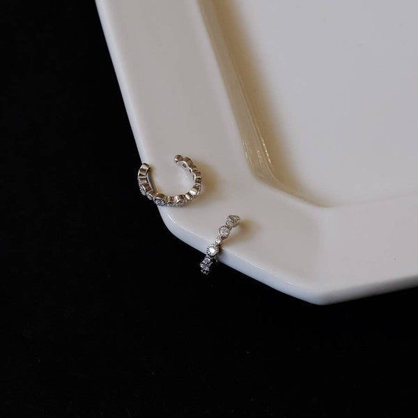 14K Gold Zircon Ear Cuff Earring