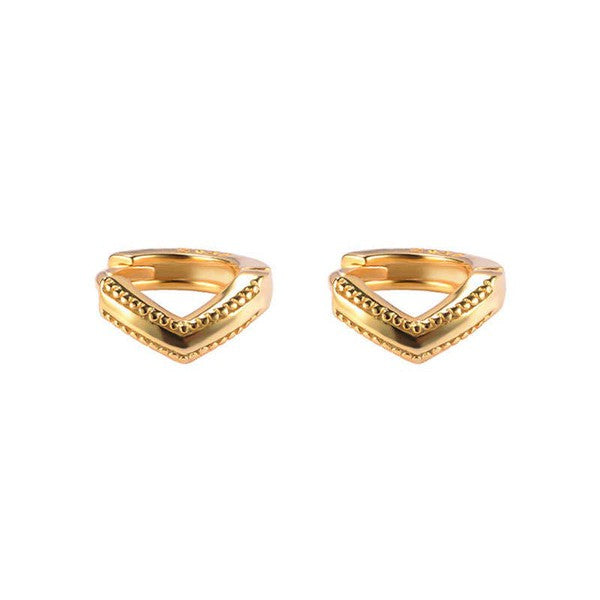 14K Gold Zircon Huggie Earring-A,B type