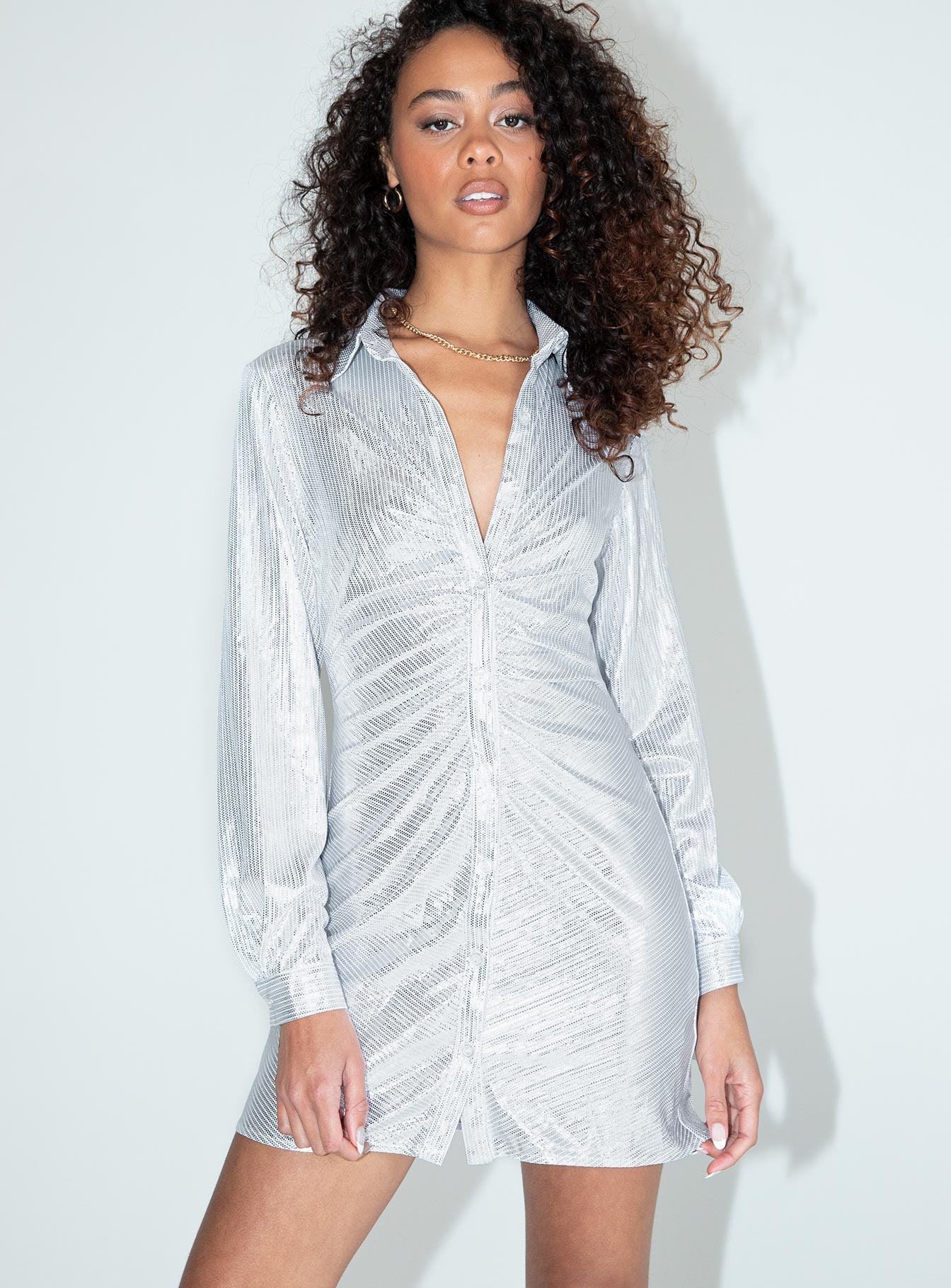 Zena Mini Dress Silver