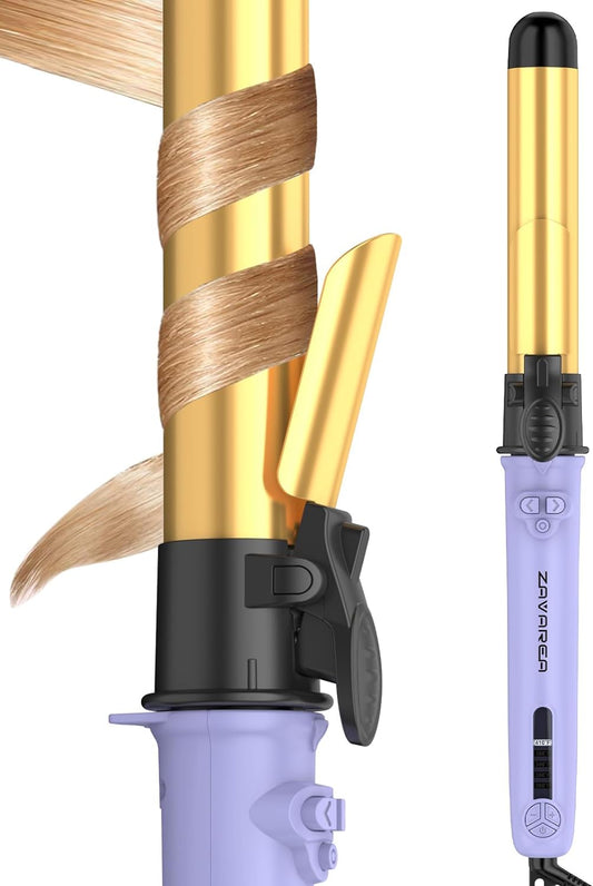 1.25 Inch Automatic Rotating Curling Iron for Long Hair - Dual Voltage, 1H Auto Off, Extra Long Barrel, Gift for Women