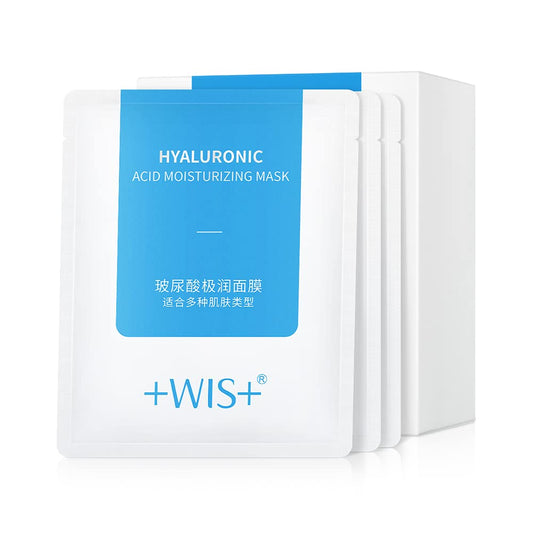 +WIS+ Hyaluronic Acid Essence 5 Sheet Masks - Intensively Hydrating & Instantly Soothing Anti-ageing Facial Mask with Pro-Vitamin B5 - Beauty Mask For All Skin Care Types