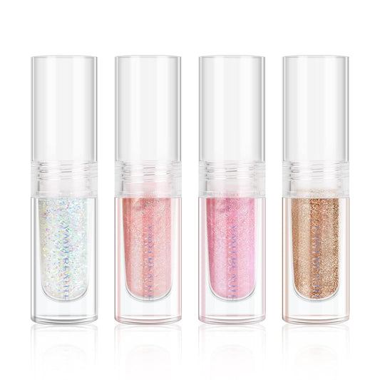 YMH BEAUTE Liquid Glitter Eyeshadow Loose Glitter Glue for Eye Crystals Makeup (4PCS)