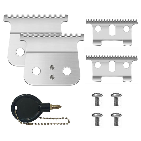 2 Pack Silver Trimmer Barber Replacement Blades Compatible with Andis T Outliners Blades, Gtx, G, GO, GTO, Headliner LS2, LS3 Trimmers and #04710/04521 Trimmers