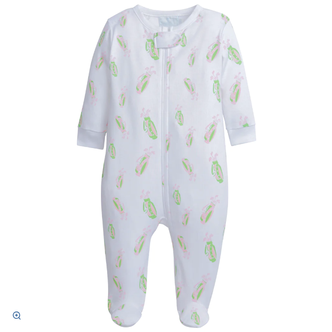 Zippered Footie - Pink Golf